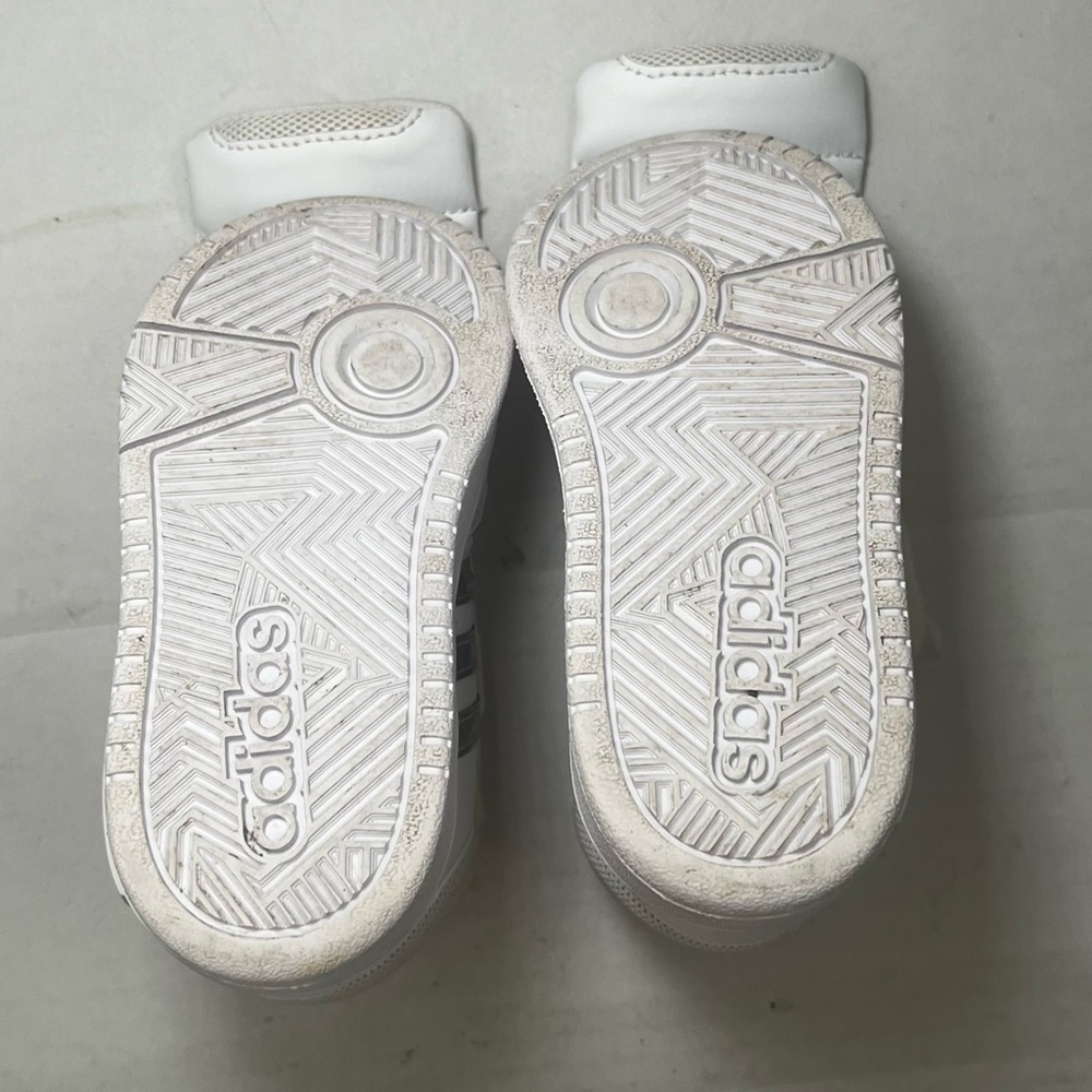 Adidas Hoops Mid 3.0 AC‎ Infant Hi-Top Sneakers Kids Sz 8 White Sporty Casual - Picture 9 of 11